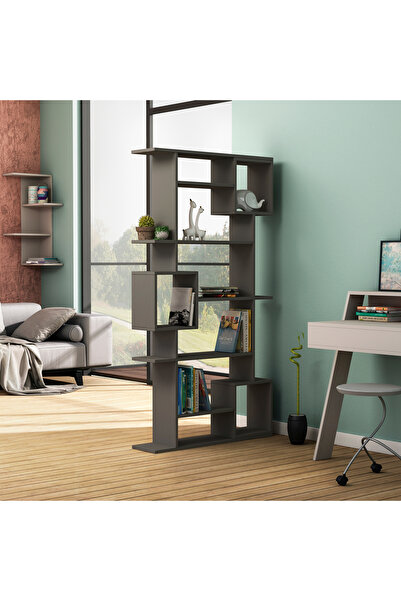 Mourah Home Soto Modern Bookcase Display Unit Grey
