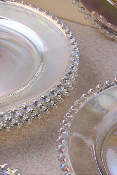Perotti Beaded Luster 6-Piece 20 cm Glass Cake Plate