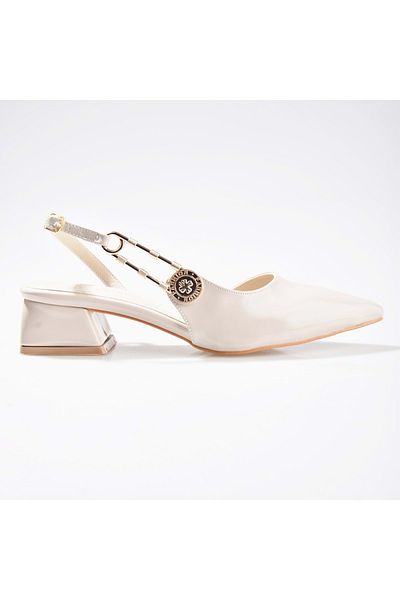ERDAL KOÇYİĞİT AYAKKABI Ek Park Moda K507 Women's Side Buckle Short Heeled Shoes