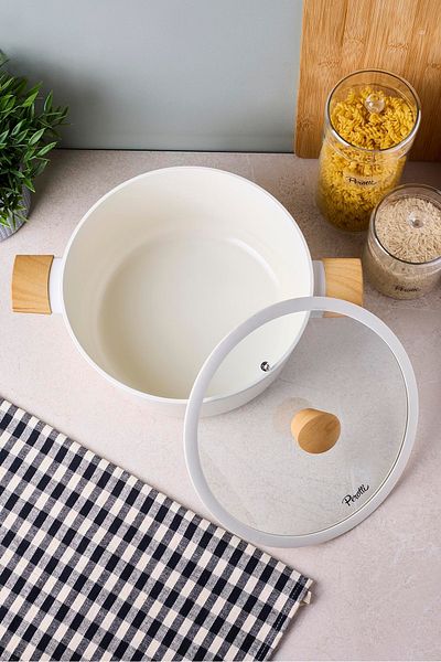 Perotti Danish Cook Beige Induction Bottom Deep Pot 26 cm