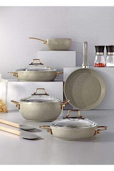 Bonera Marbella 8-Piece Nardo Gray Hot Pot Model Pot Set