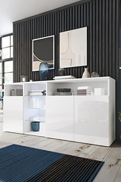 ECM LED aydınlatmalı modern ve zarif büfe.