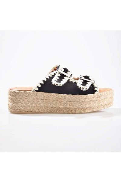 Zeyn 8090 Women's Leather Wedge Heel Slippers