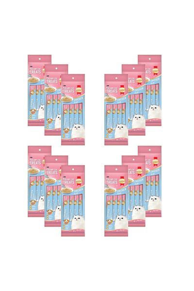 SmartHeart Creamy Cat Treats Chicken Flavor 15 g x 4 Packs x 12 Packs - 1 Box