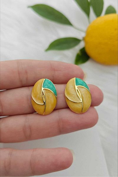 KYOLA DESİGN Limoncello Gold Women's Earrings (2.2cm)