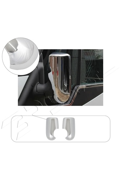 BRSPLAST Ford Transit Uyumlu 2003-2014 Ayna Kapağı 2 Parça Abs Krom Kaplama