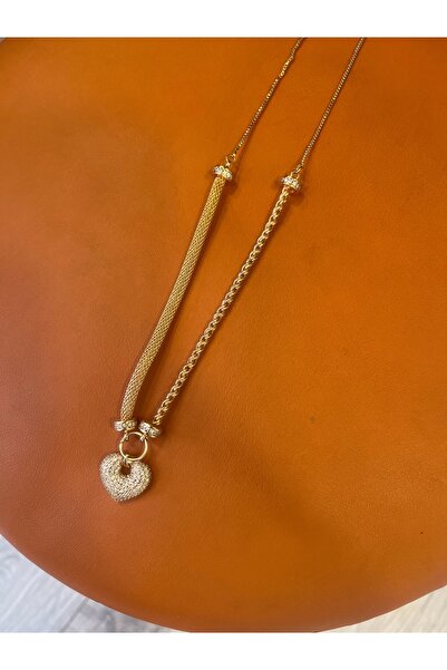 gozdeasutayaccessory Heart Necklace Rose