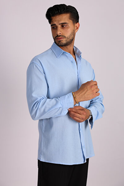JAKOTTO Breathable Fabric Long Sleeve Men's Collared Shirt Cotton