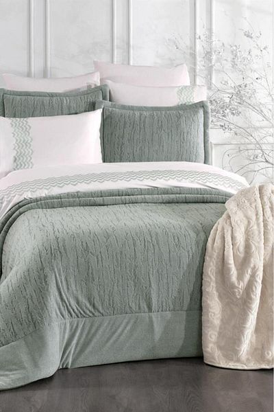 Çeyiz Diyarı Karmen 10 Piece Dowry Set with Blanket Sage