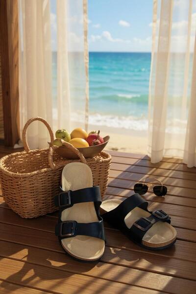 Afşin Buckle Model Orthopedic Women's Slippers Stylish Comfortable