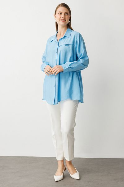 Ekol Plus Size Blouse with Elastic Waist