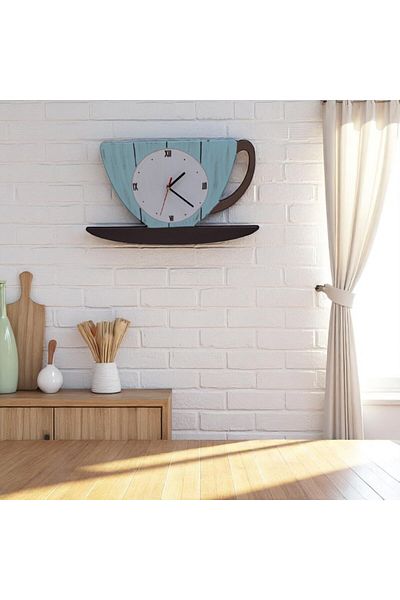Decoratiuni Vintage Casa Retro Cup wall clock, hand-painted, 25/40 cm