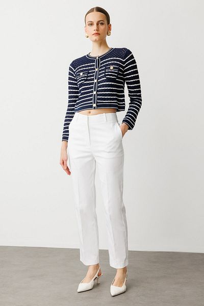 Ekol Pipe Leg Cotton Blend Trousers