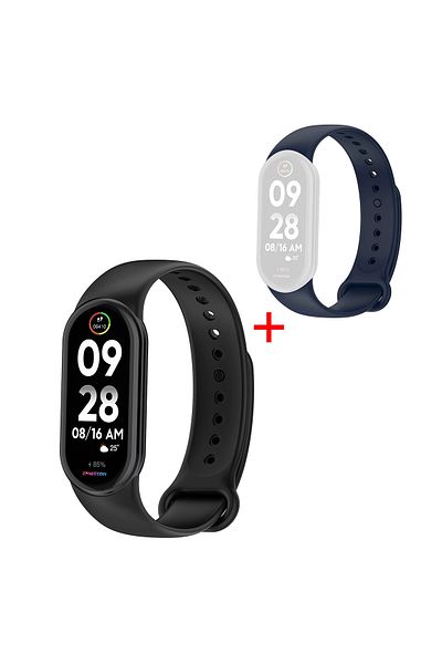 EMESZON Smart Fitness Tracker Bracelet, EMESZON® M8, Oximeter, Pedometer, Cardio + Bonus Blue Strap, black