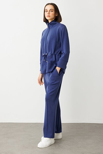 ON Önü Çimalı Boru Paça Eşofman Altı Indıgo 54383