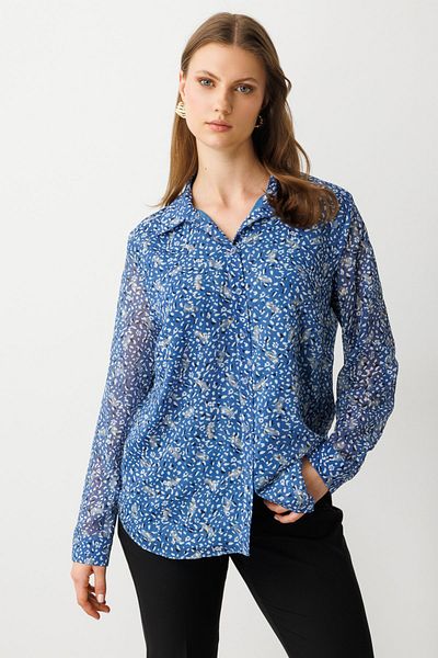 Ekol Patterned Fabric Plus Size Blouse