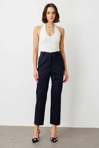 Ekol Pipe Leg Cotton Blend Trousers