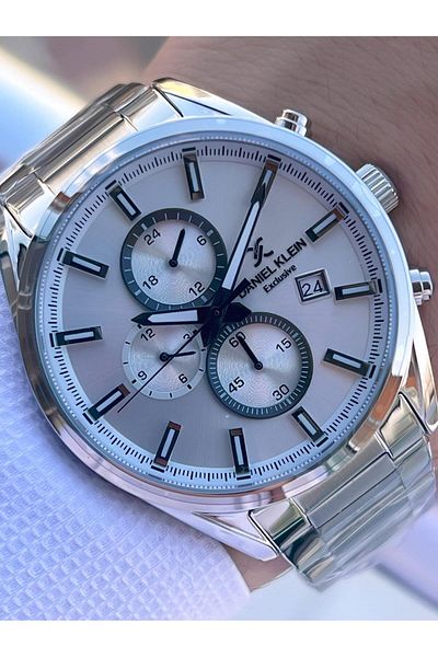 Daniel Klein Steel Cord Stopwatch Dial Design 3 Atm Water Resistant Men's Wrist Watch 10582.9