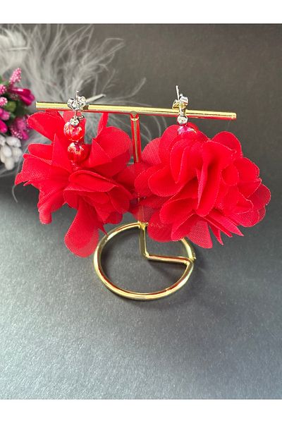 Nevgiss Aksesuar Tarnish Free Flower Earrings Pair with Nickel Plated Material