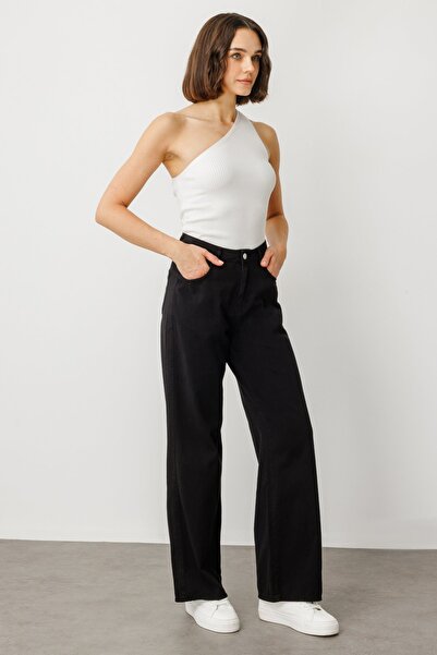 Mi Pret a Porter Mi Beş Cep Bol Paça Pamuklu Pantolon