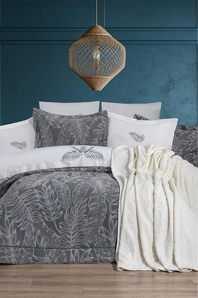 Çeyiz Diyarı Defne 10 Piece Dowry Set with Blanket Sage