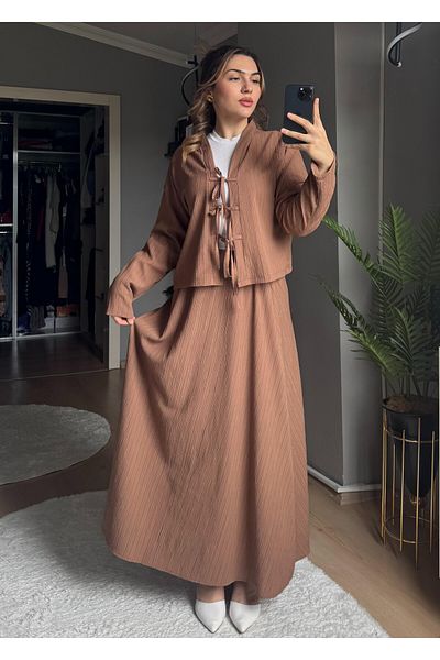 Qenz Modest Eid Suit - Mink