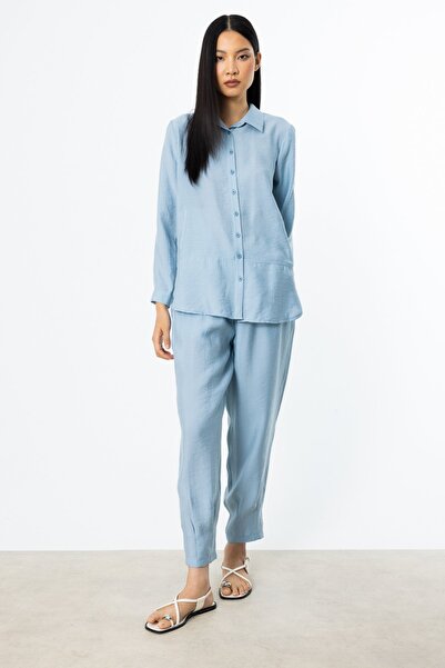 ON Elastic Waist Stitched Leg Trousers Blue