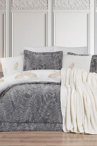 Çeyiz Diyarı Defne 10 Piece Blanket Dowry Set Cream