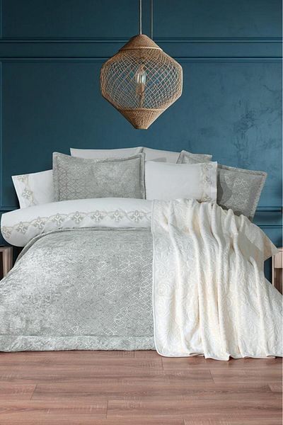 Çeyiz Diyarı Opal 10 Piece Blanket Dowry Set Sage