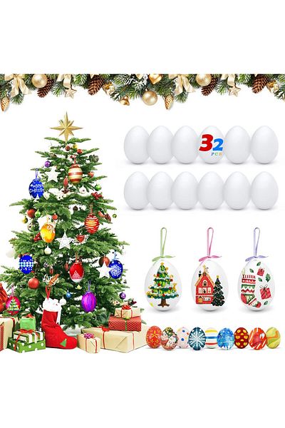 CS COSDDI Painting set with 32 eggs Cs Cosddi, acrylic paint/plastic, multicolor, 6 x 4 cm