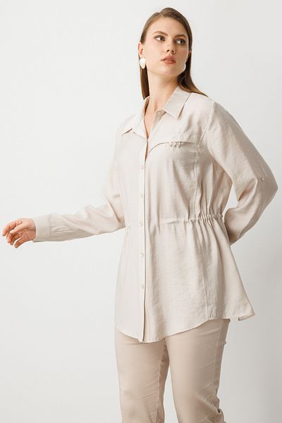 Ekol Plus Size Blouse with Elastic Waist