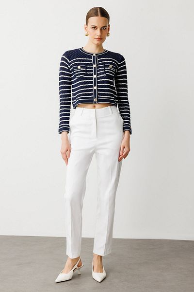 Ekol Pipe Leg Cotton Blend Trousers