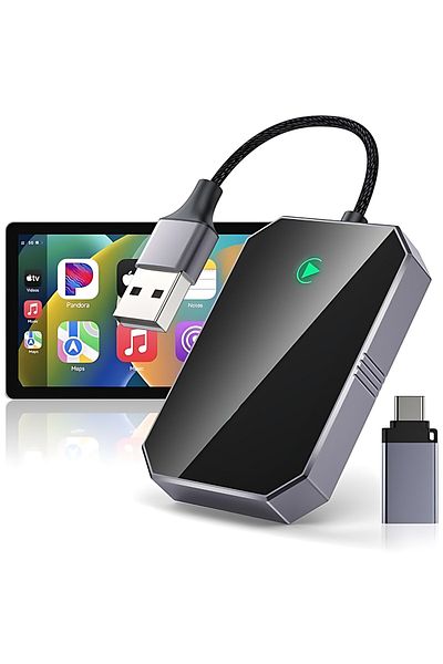 ATOMKIT Carplay and Android Car Adapter, Quick Connection, Ai Processor, Voice Control, Multiple Apps