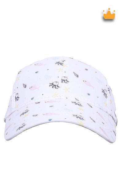 Kitti 1-3 Years 50cm Baby Girl Children Summer Patterned Adjustable Hat Cap White Y2310003