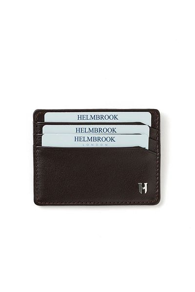 HELMBROOK Ανδρική δερμάτινη θήκη κάρτας Drew με λεπτό σχέδιο