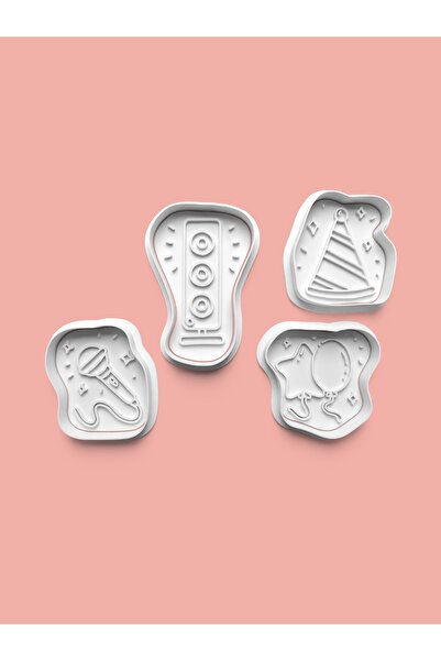 AKTASTORE مجموعة من 4 قوالب بسكويت وقوالب عجينة السكر للحفلات الترفيهية