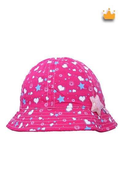 Kitti 1-4 Years 48cm Baby Girl Summer Patterned Fedora Hat Fuchsia Y91203