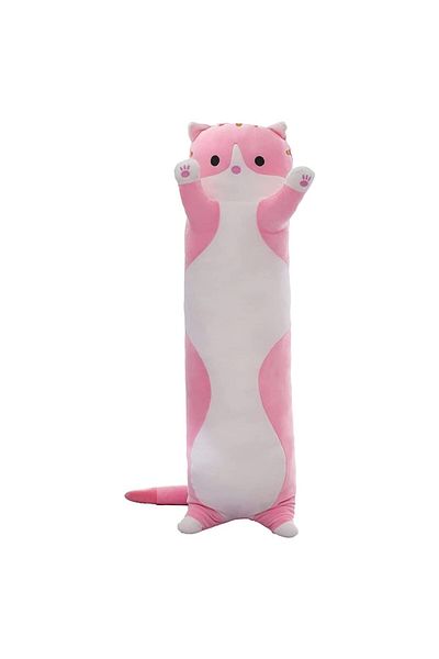 INVINCIO Long plush cat toy, pillow type, washable, hypoallergenic filling, for children and adults