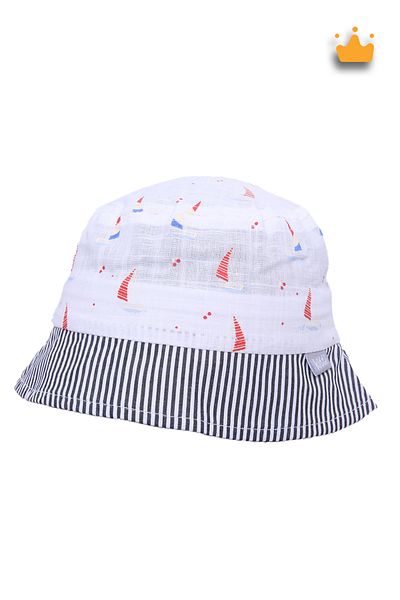 Kitti 0-18 Months 46cm Boy's Summer Patterned Fedora Hat White Y2303004