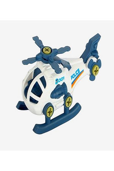 rexa DIY Toy Police Helicopter – Buildable Set with Screwdriver and Bolts