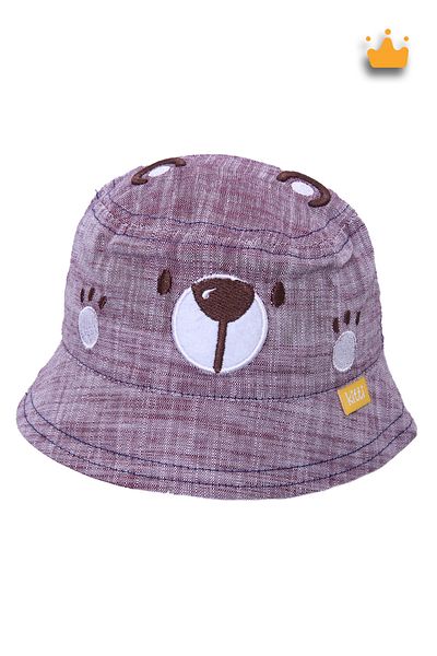Kitti 0-18 Months 46cm Baby Boy Summer Bear Patterned Fedora Hat Claret Red Y2303002