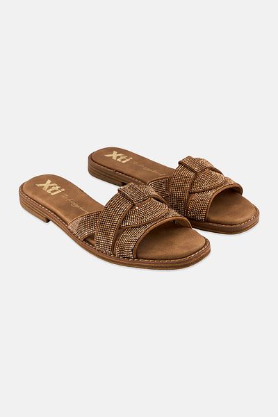 XTI Women Slip On Casual Flats, Bronze