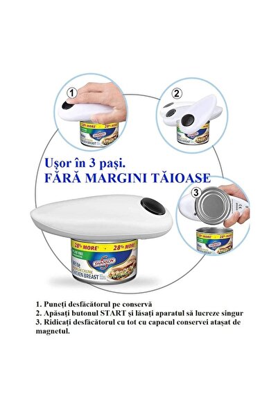 OEM Electric Can Opener ERIS, Plastic, Hands-free Automatic, Jar Lids Accessory, 10x5 cm, Black