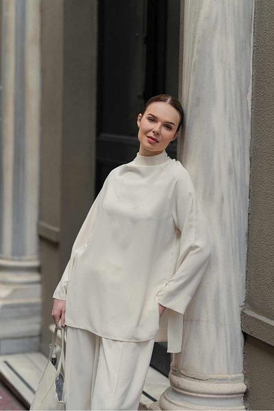 Merve DAĞLI Luna Crepe White Set