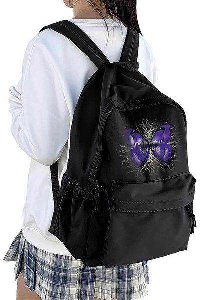 DEEFWEAR Butterfly Printed Unisex Backpack