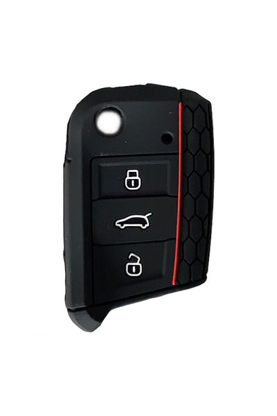 Otovo Volkswagen Golf 7 Silicone Key Case Cover - Black-Red