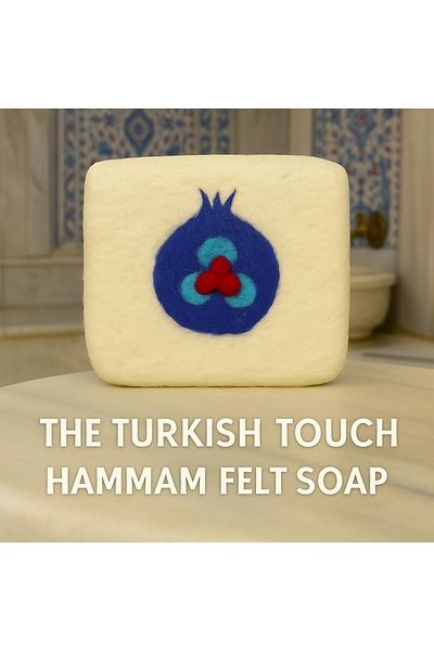 Okya Home Ocean Pomegranate Handmade Felted Hammam Soap by The Turkish Touch