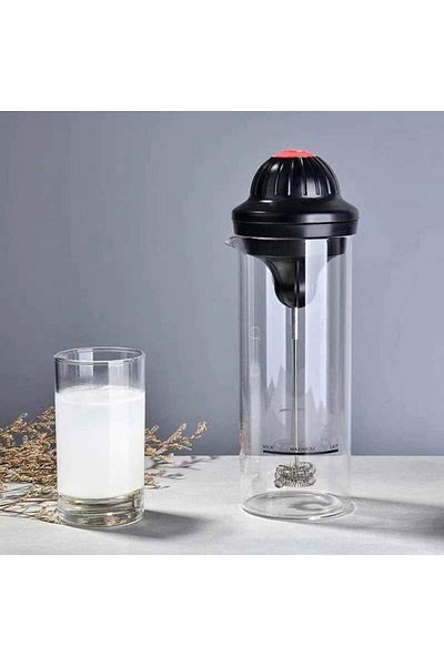 SIKS ® Spumator electric de lapte cu cană de 450 ml, alimentat cu baterii