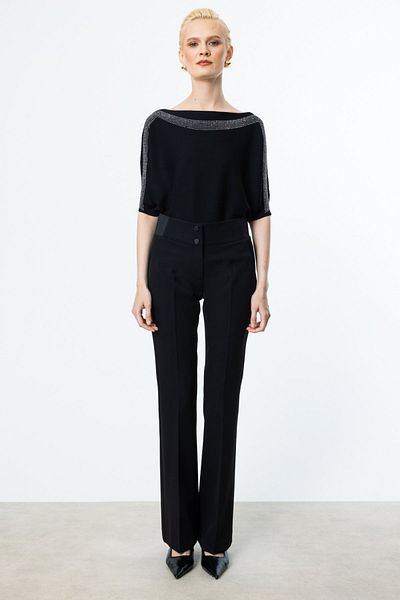 Ekol Spanish Leg Trousers with Thick Elastic Waist