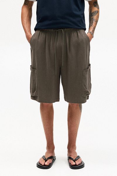 Pull & Bear Linen cargo Bermuda shorts